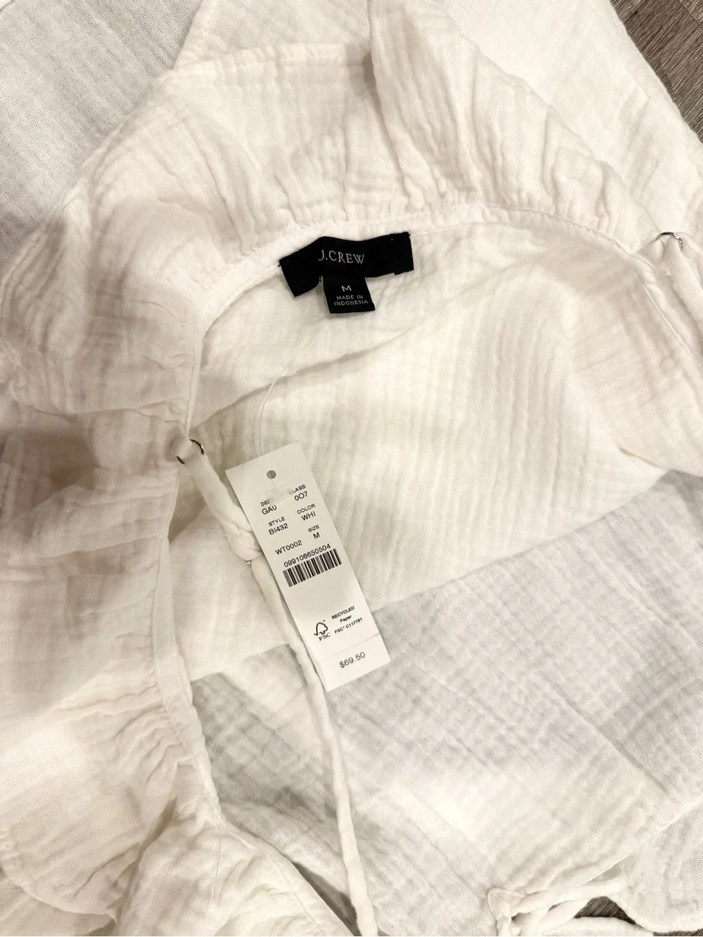 J.Crew NWT White Ruffle Soft Gauze Camisole Tank Top Size M Cottagecore Coastal